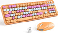 MOFII Wireless Keyboard and Mouse Combo - Retro Orange Keyboard