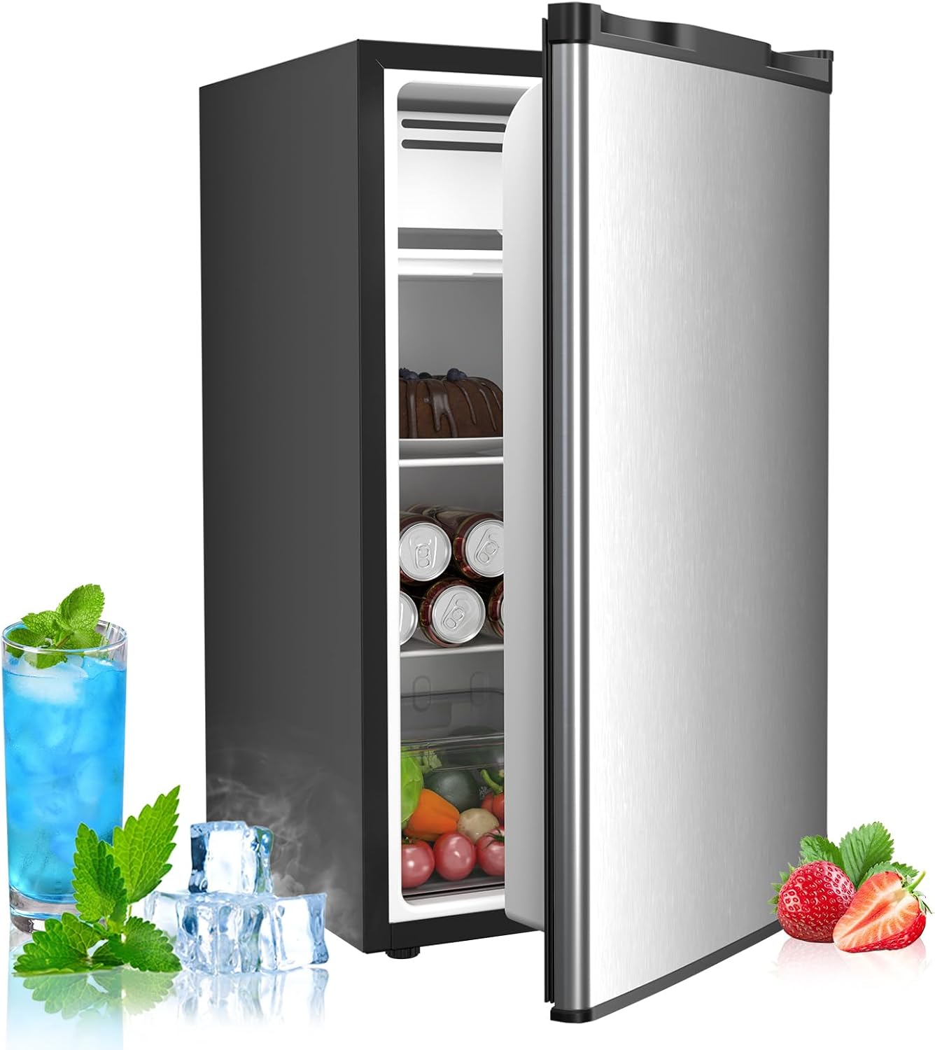 3.2 Cu.ft Mini Fridge with Freezer for Dorms and Offices
