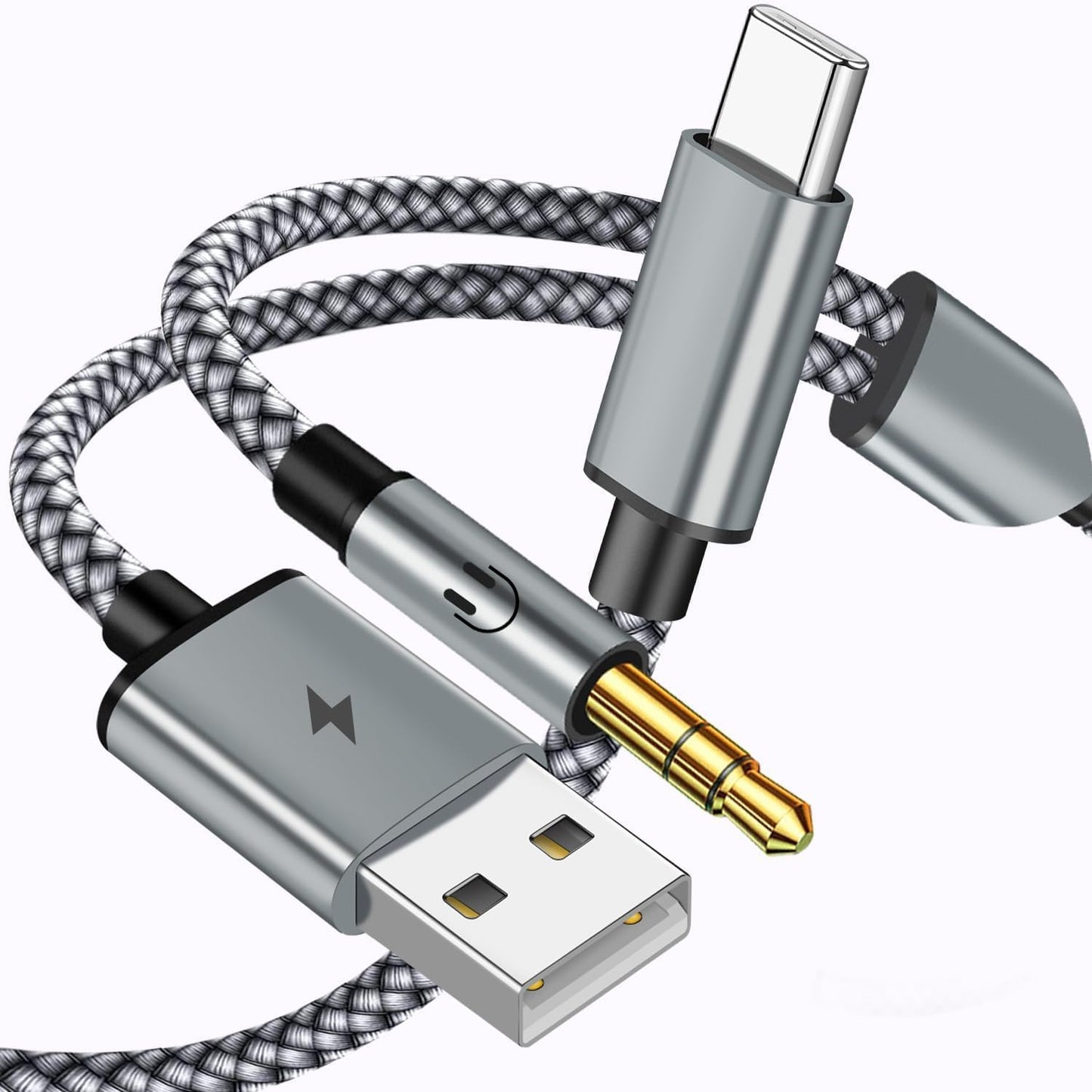 2-in-1 USB C Aux Cable with 18W PD Charging
