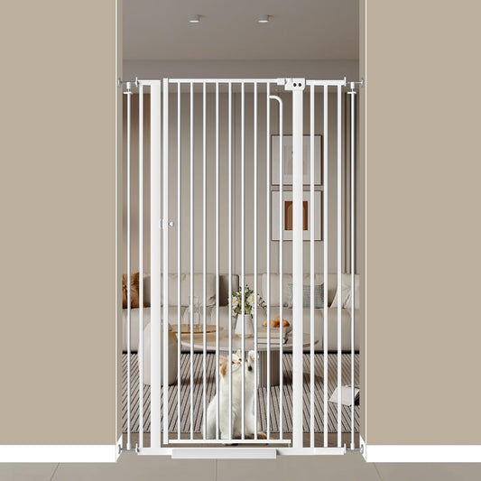 57 Inch Extra Tall Cat Gate for Doorways - Safe Pet Barrier