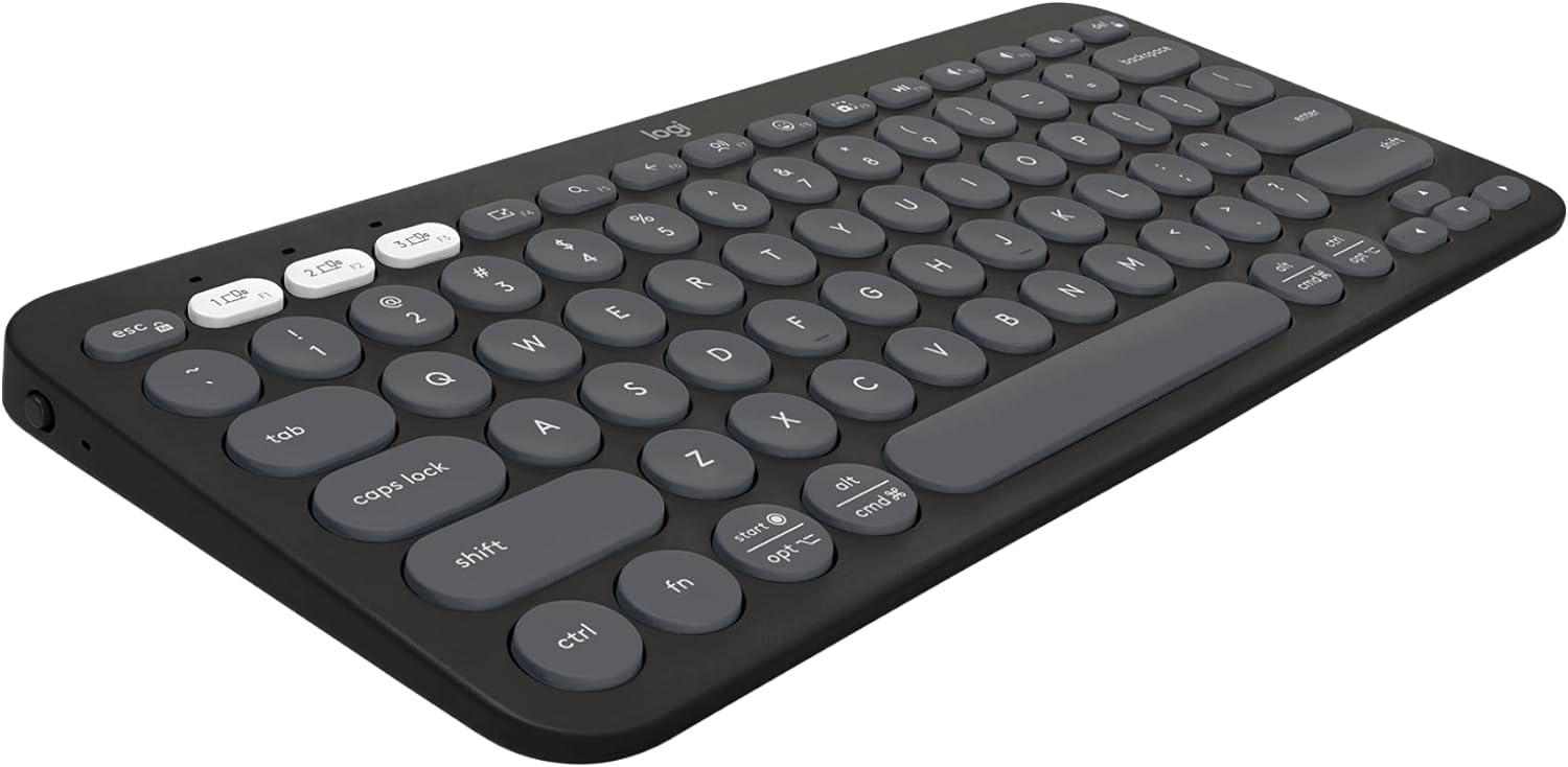 Multi-Device Bluetooth Keyboard, Custom Shortcuts, Portable - Logitech K380s