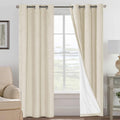 100% Blackout Curtains 42x84 in 2-Panel Set - Thermal Linen Look