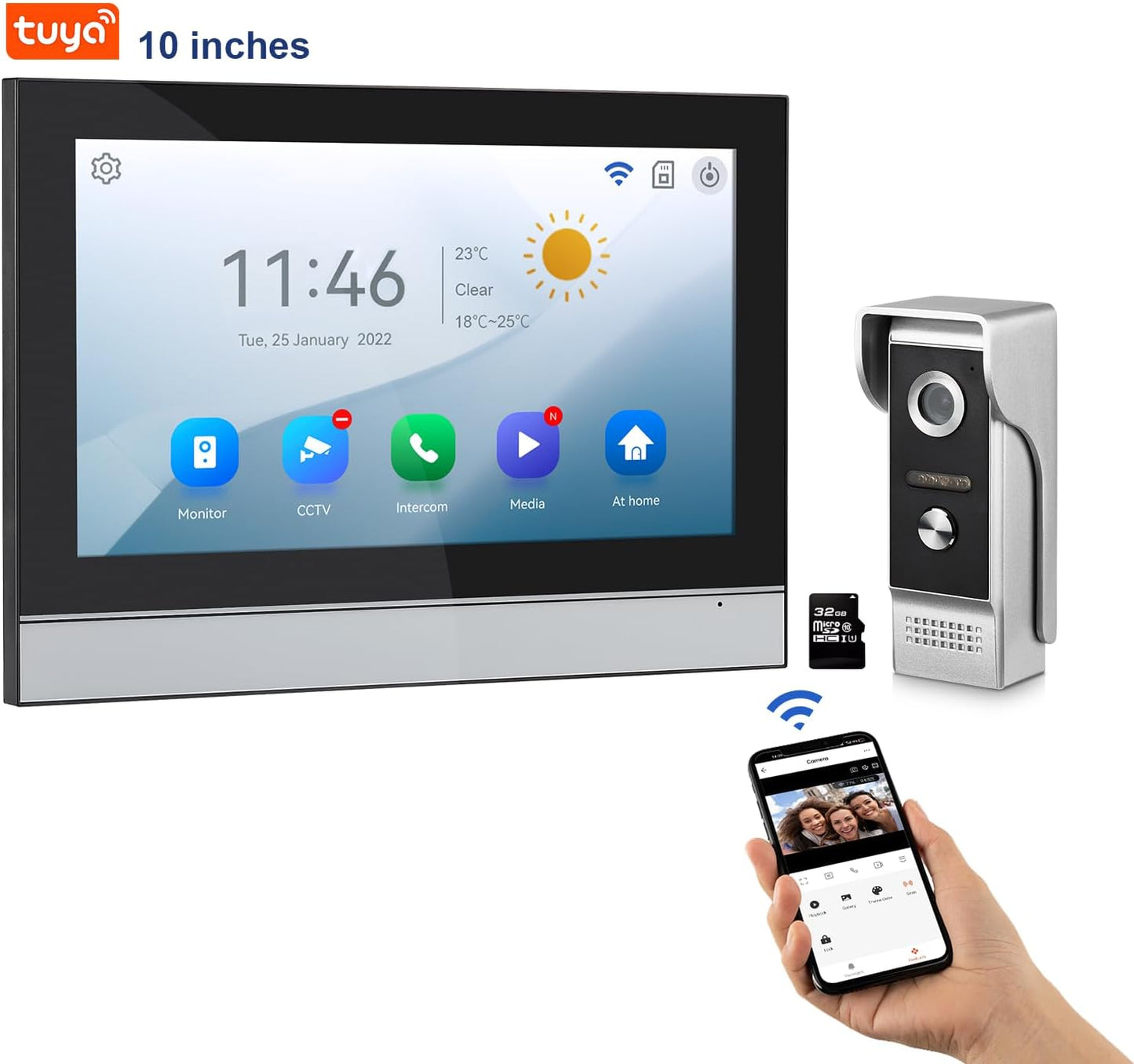 10 WiFi Video Doorbell System ~ IR Night Vision