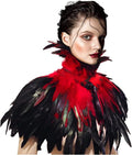 L'VOW Real Nature Feather Shrug Cape Lace Shawl Collar - Dramatic
