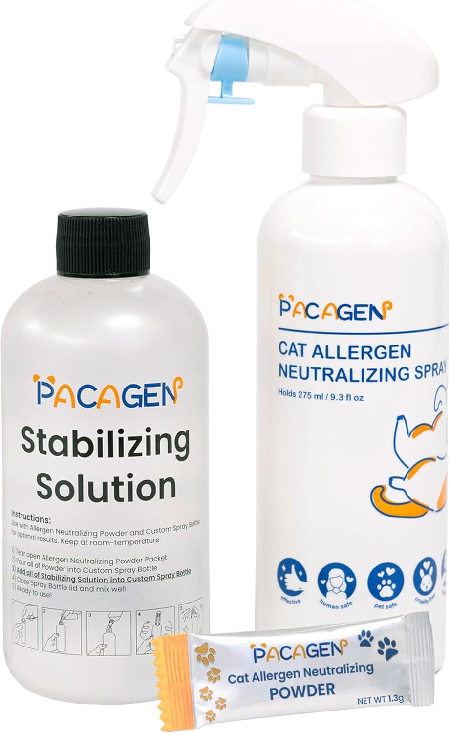 Pacagen Cat Allergen Neutralizing Spray for Home Use and Relief