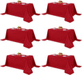 Fitable Red Rectangle Table Clothes 6 Pack - Reusable, Washable