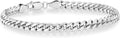 Miabella Italian Thick 925 Sterling Silver Cuban Link Bracelet - Solid