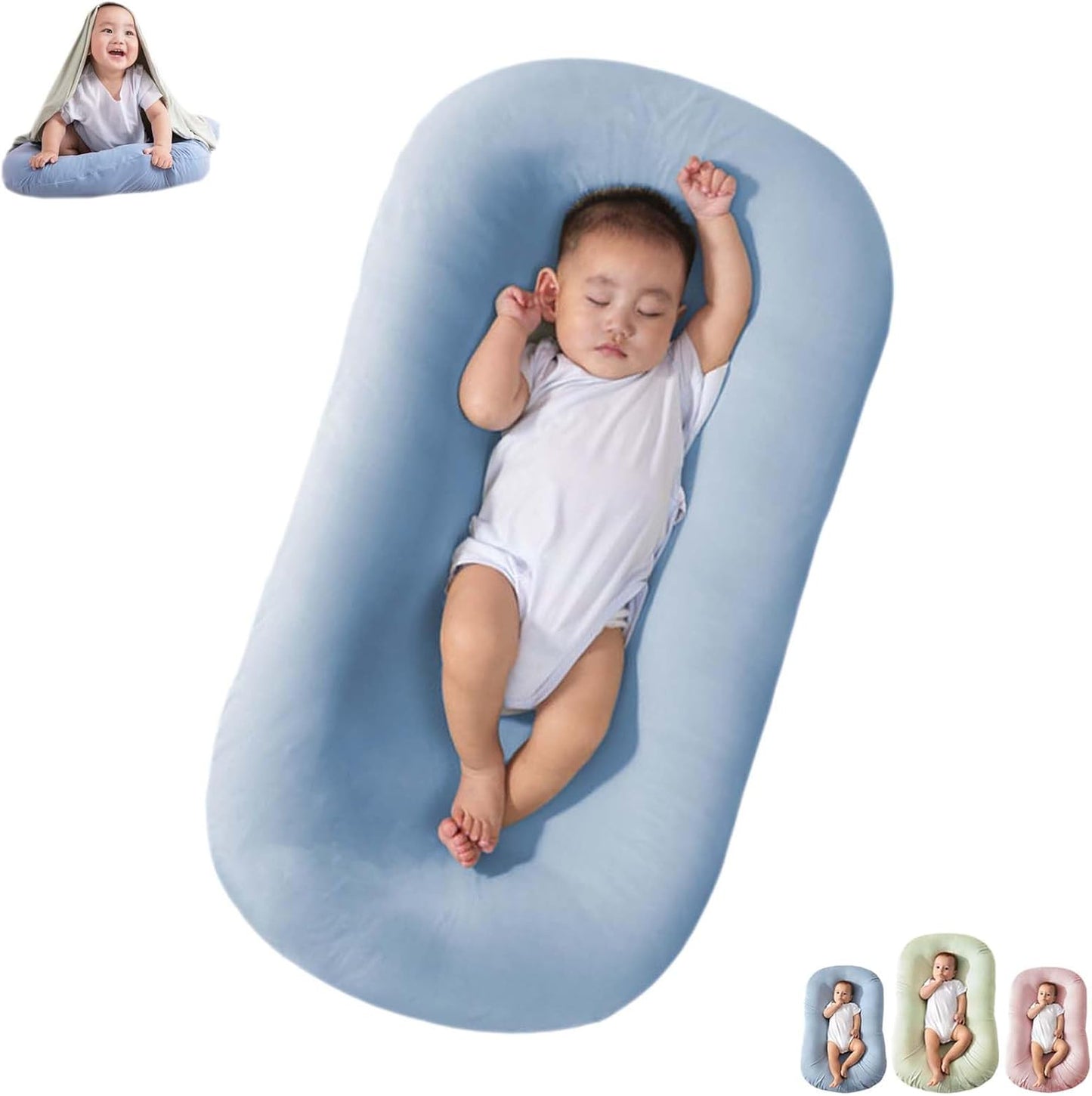 Baby Lounger Pillow for Newborn - Soft Breathable Infant Nest