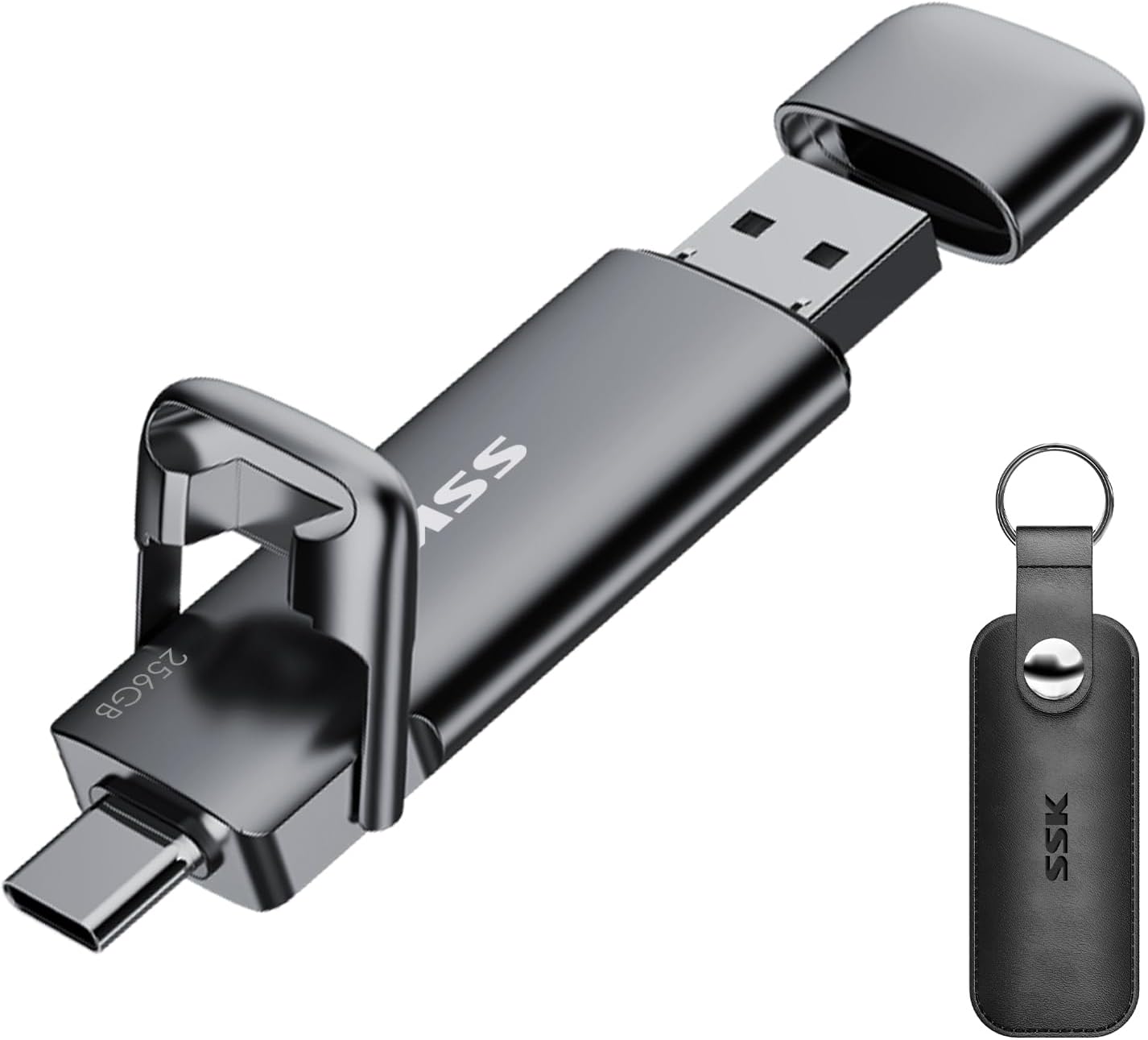 SSK 256GB Dual USB C Flash Drive for Fast Data Transfer
