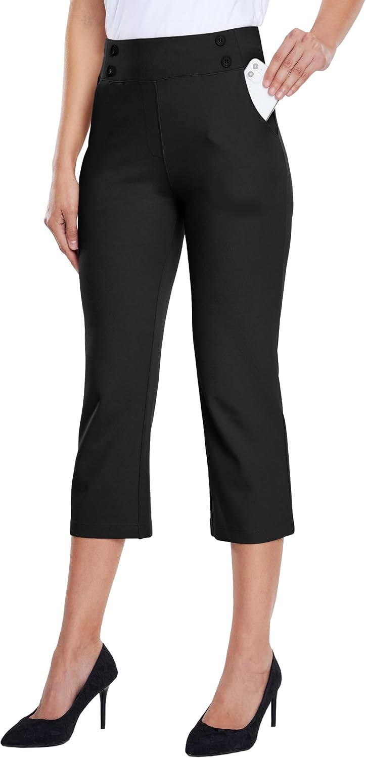Willit Women's Capri Pants for Yoga and Business Casual Wear