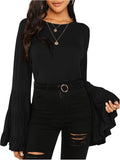 Floerns Womens 70s Western Flowy Bell Sleeve Blouse - Boho Comfort