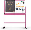 48 x 32 in Rolling Magnetic Whiteboard on Stand - Double Sided Mobile