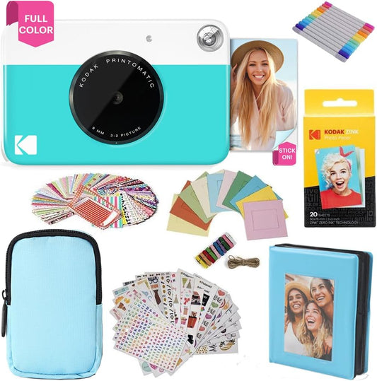 KODAK Printomatic Camera Bundle: Instant Prints + Accessories