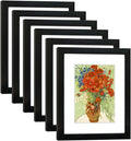 8x10 Picture Frame Set of 6 with Real Glass - Gallery or Tabletop