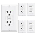 GFCI Outlet 20 Amp White - 5 Pack Self-Test Narrow Design