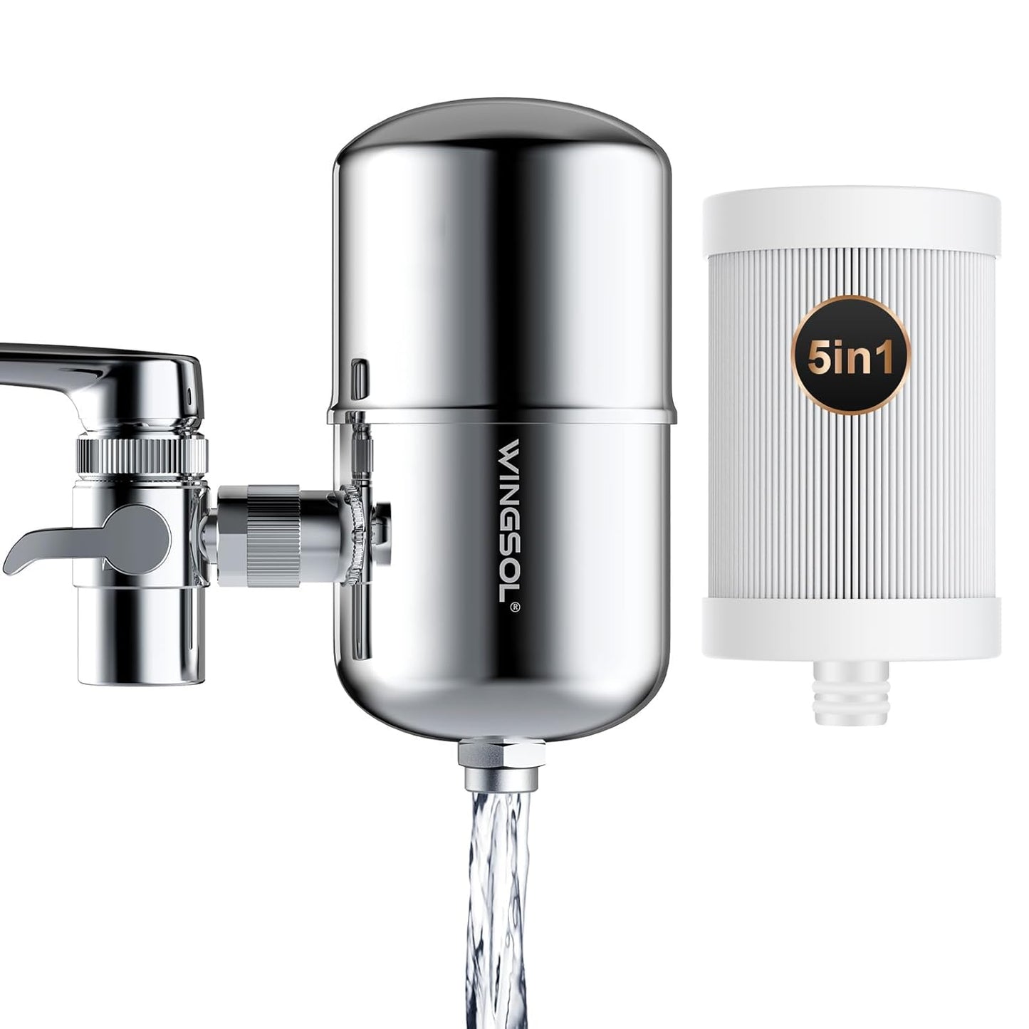 WINGSOL Faucet Filter for Heavy Metals Reduction and Taste Boost