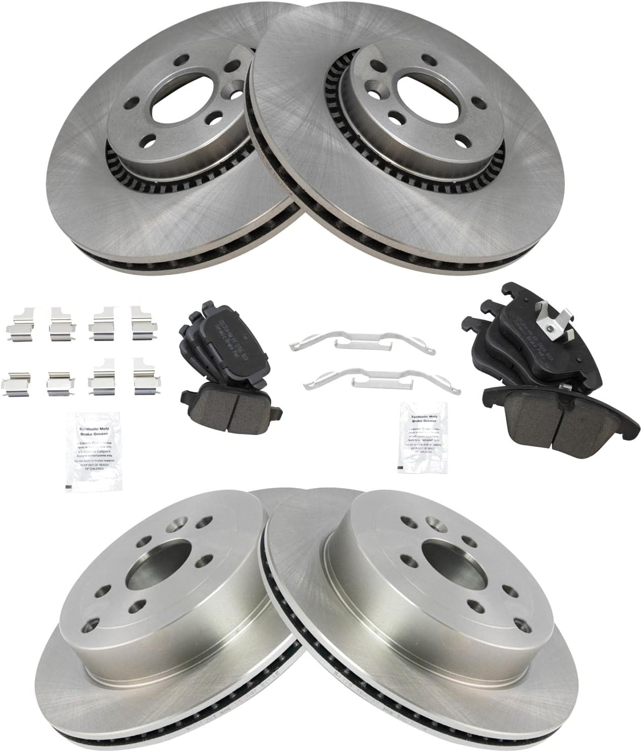 TRQ Brake Pad & Rotor Kit for 2008-2012 Land Rover LR2