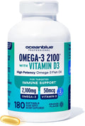 Omega-3 Fish Oil with Vitamin D3 2100mg - Triple Strength