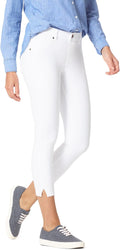 HUE Women's Ankle Slit Essential Denim Capri Leggings (Style Y32V)