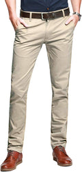 Match Mens Slim Tapered Flat Front Casual Pants - Slim (Style RKSA)