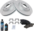 Front Brake Pad & Rotor Kit Performance Ceramic G-Coated Slotted X TRQ
