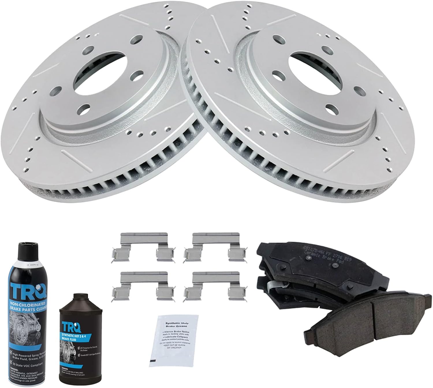 TRQ Front Brake Pad & Rotor Kit for Buick LaCrosse & More