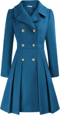 Women's Trench Coat Double Breasted Knee-Length - Elegant A-Line