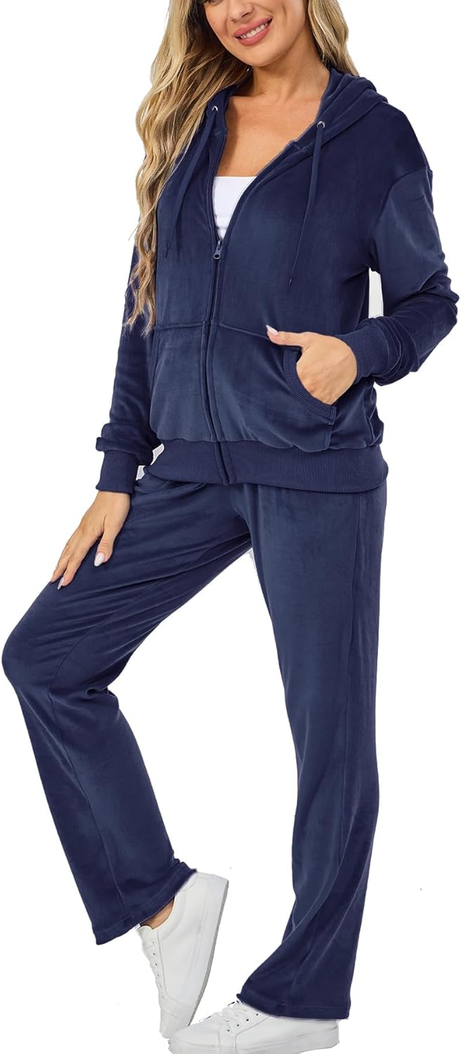 Velour Track Suits for Women Set - Cozy Fall Sweatsuits
