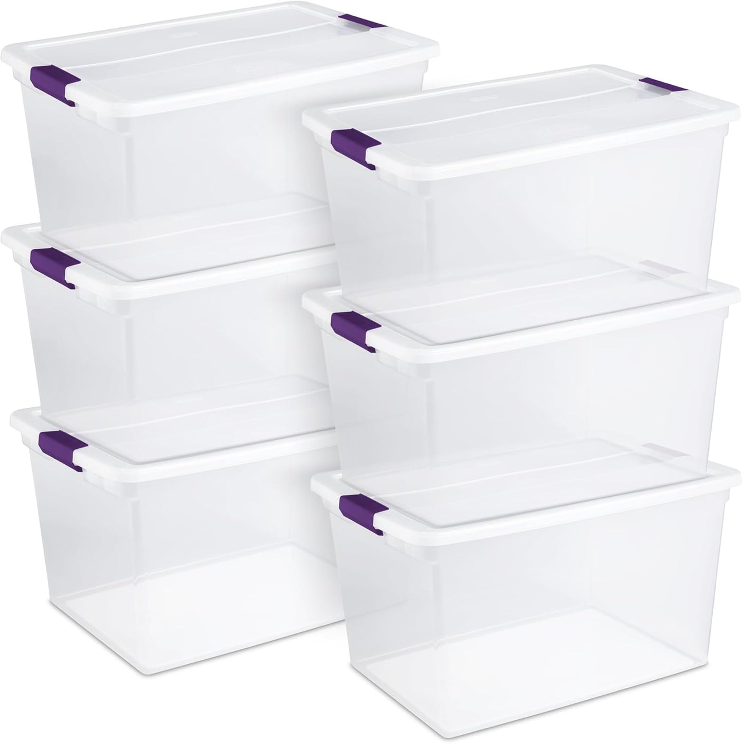 Sterilite 6-Pack Plastic Storage Bin for Organized Living