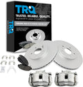 Front Brake Pad & Rotor Kit with Calipers - Direct Fit Replacement