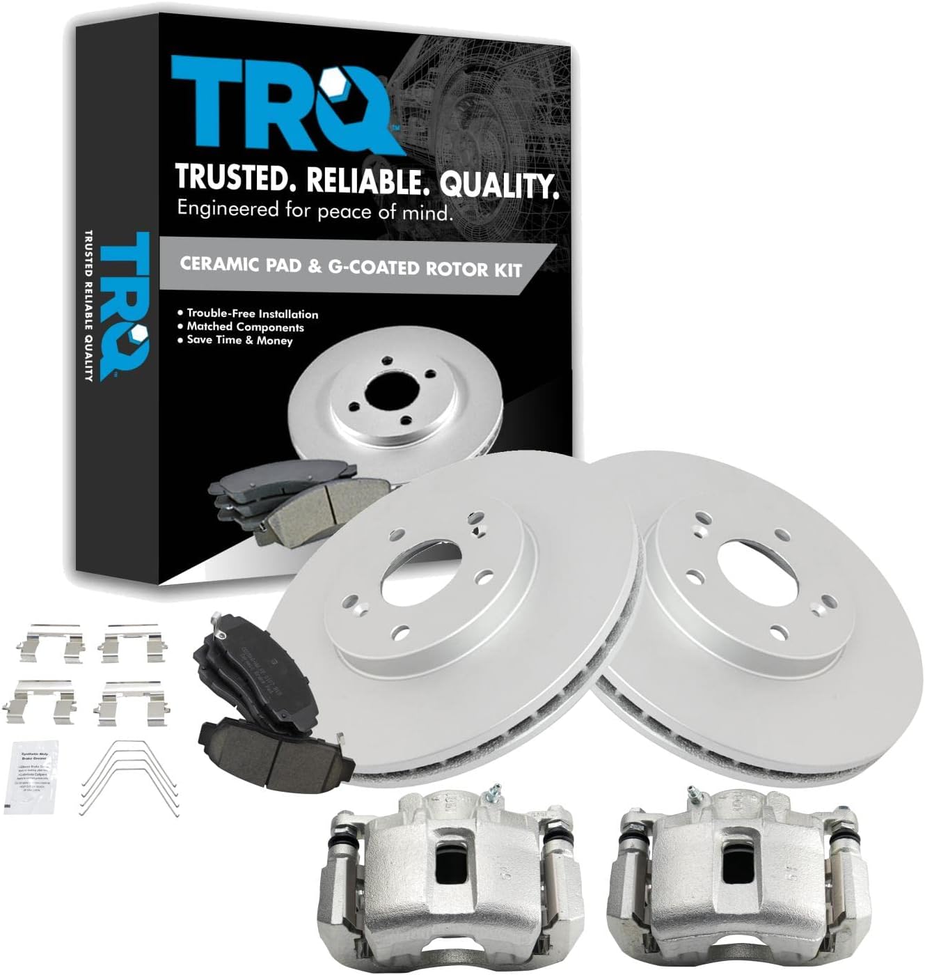 TRQ Front Brake Pad & Rotor Kit for Acura TSX and Honda Accord
