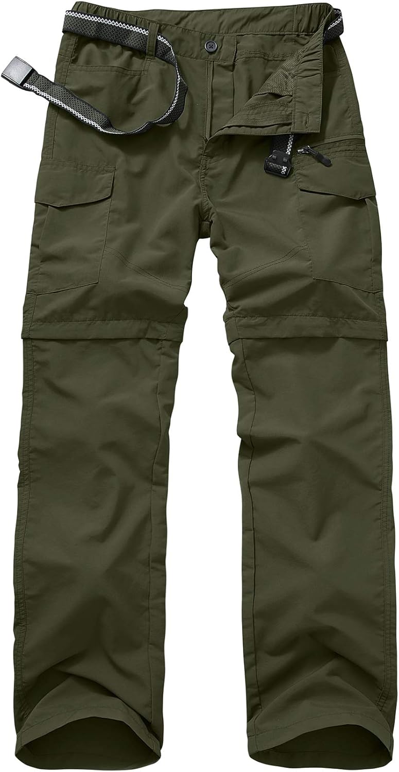 Mens Hiking Pants Quick Dry Lightweight Convertible Zip Off Trousers