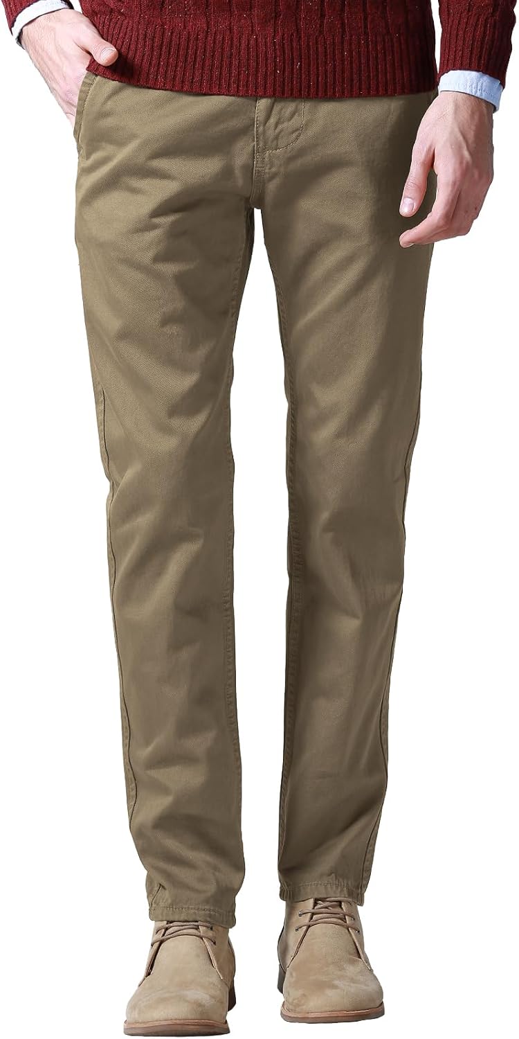 Match Mens Slim Tapered Flat Front Casual Pants for Every Occasion