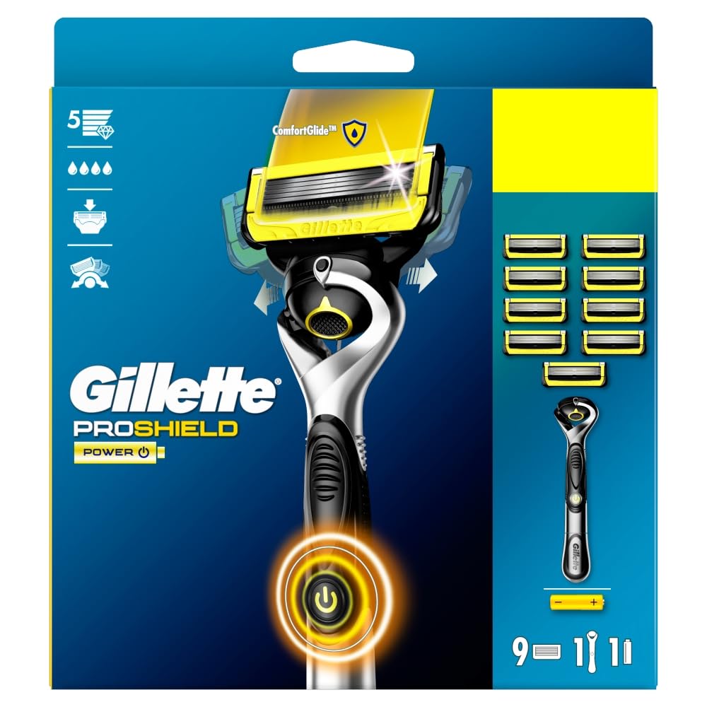 Gillette ProShield Power Men's Razor with 9 Blade Refills