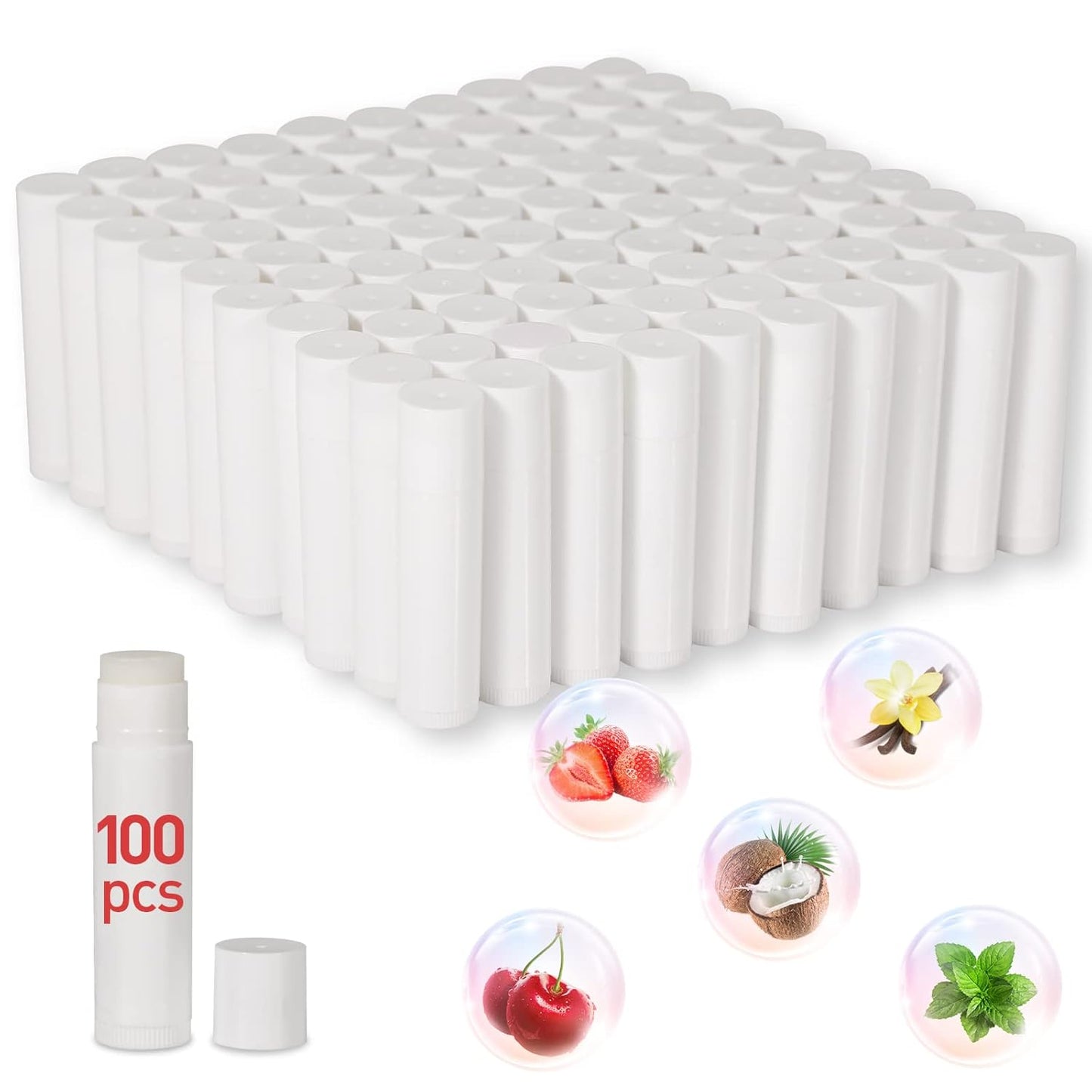 DMSKY 100-Pack Lip Balm Bulk with Vitamin E and Coconut Oil