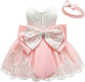 Toddler Baby Girl Embroidered Tutu Ball Gown Lace Dress with Headwear