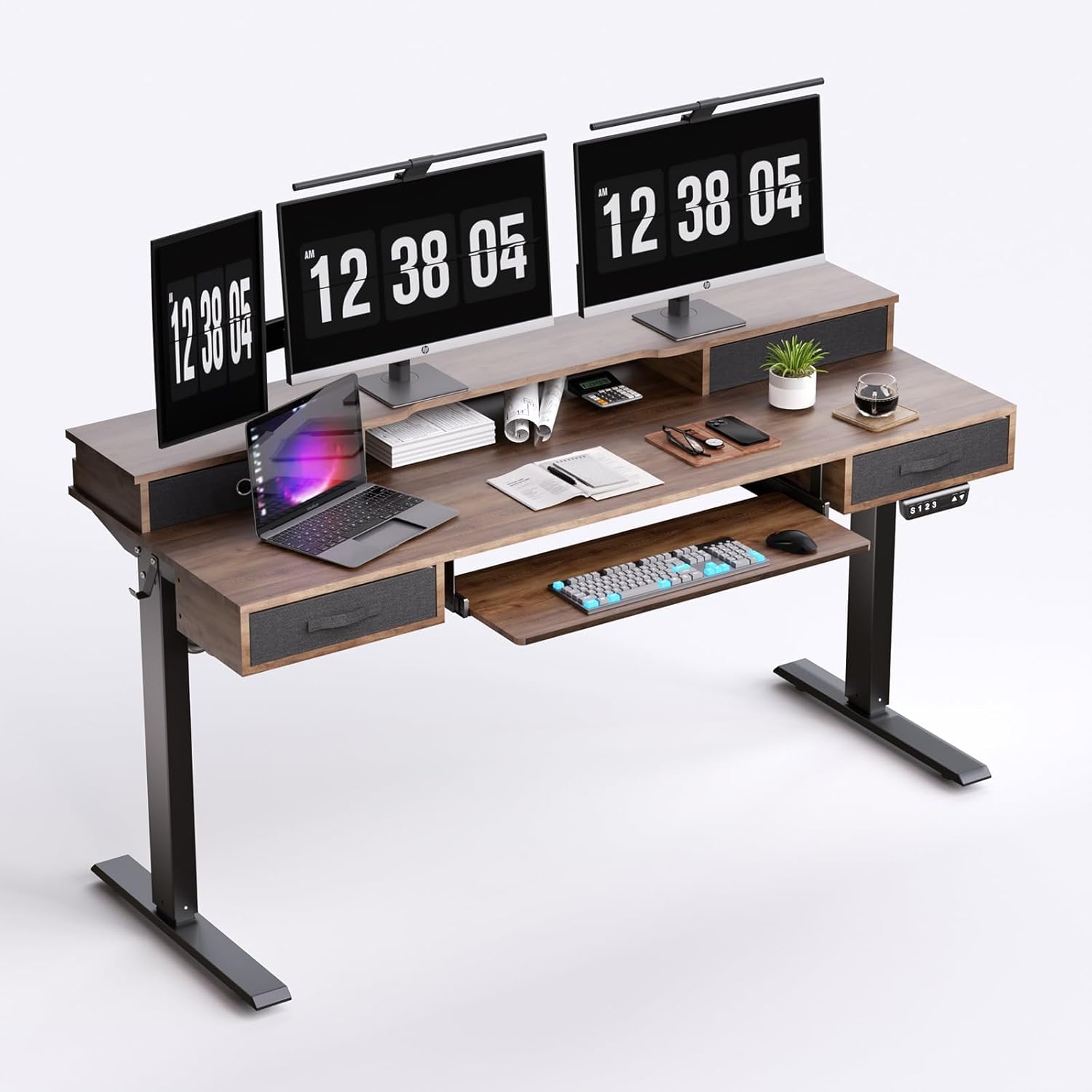 REGISDESK 63 Electric Standing Desk - Height Adjustable & Storage-Savvy!