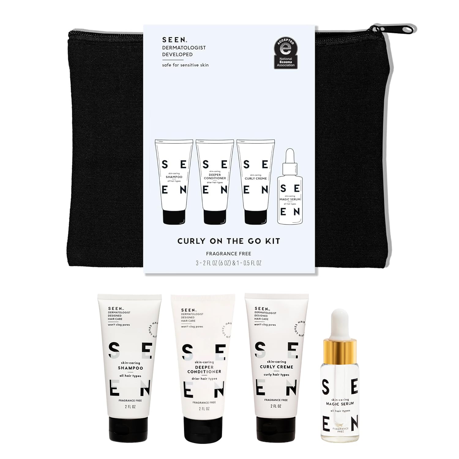 SEEN Curly On The Go Kit - Frizz-Fighting Hair Bundle