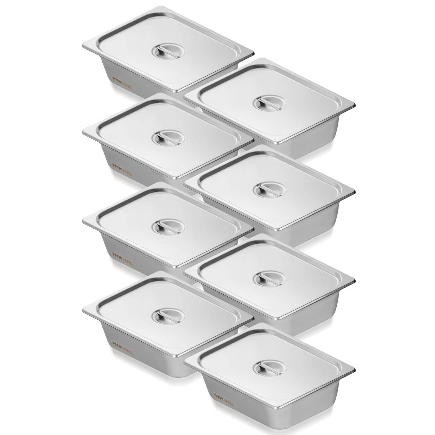 VEVOR 8 Pack Hotel Pans with Lids for Catering and Storage