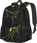 KiuLoam 17 Inch Backpack Gold Black Marble - Spacious Student Laptop