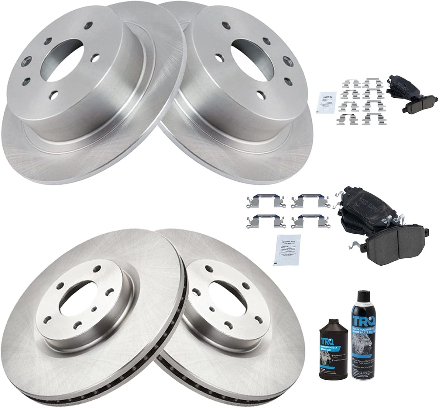 TRQ Brake Pad & Rotor Kit for 2005-2006 Nissan Altima & Maxima
