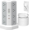 Surge Protector Power Strip Tower with 10FT Cord and USB Ports
