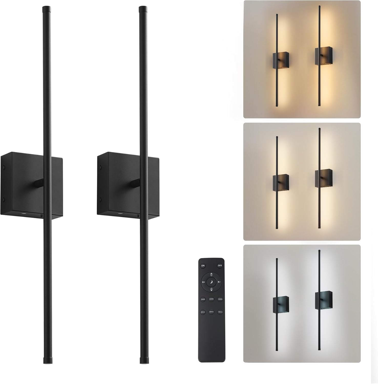 Removable Battery Operated Wall Sconces with Remote Control