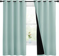 NICETOWN Aqua Blue 100% Blackout Lined Curtains - Complete Darkness
