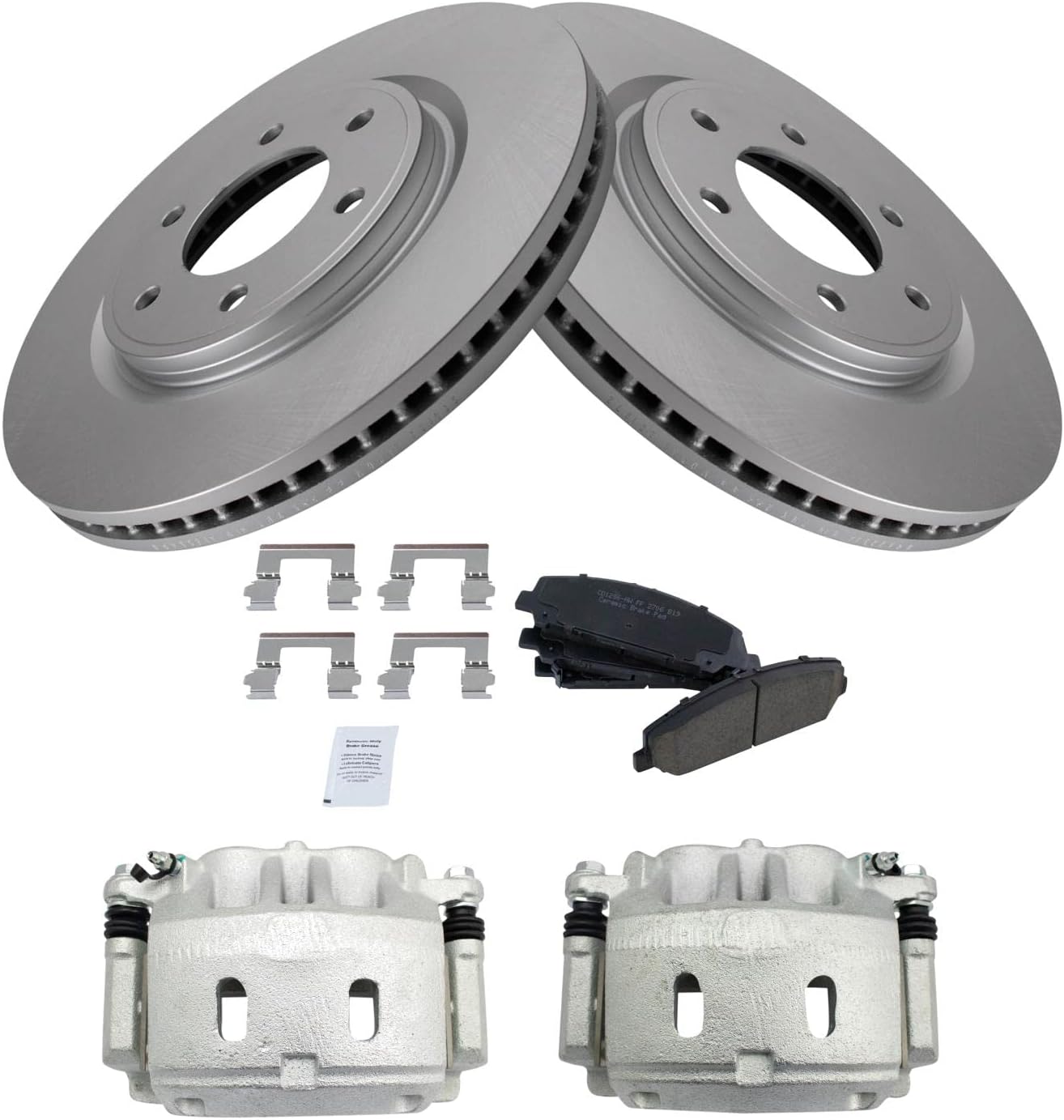 TRQ Front Brake Pad & Rotor Kit for INFINITI QX56 & Nissan