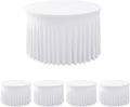White Spandex Wedding Tablecloths for 60in Round Table - 4 Pack