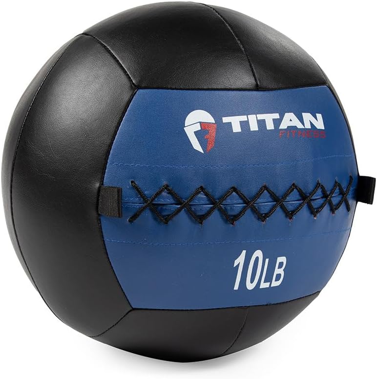 Titan Fitness Soft Leather Medicine Wall Ball for Core Strength