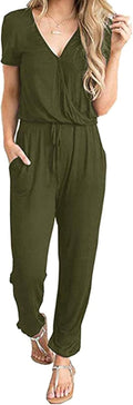 PRETTYGARDEN Jumpsuit for Women Short Sleeve Romper - Comfortable