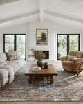 Georgie Collection GER-04 Teal/Antique Area Rug - Vintage Look, Low