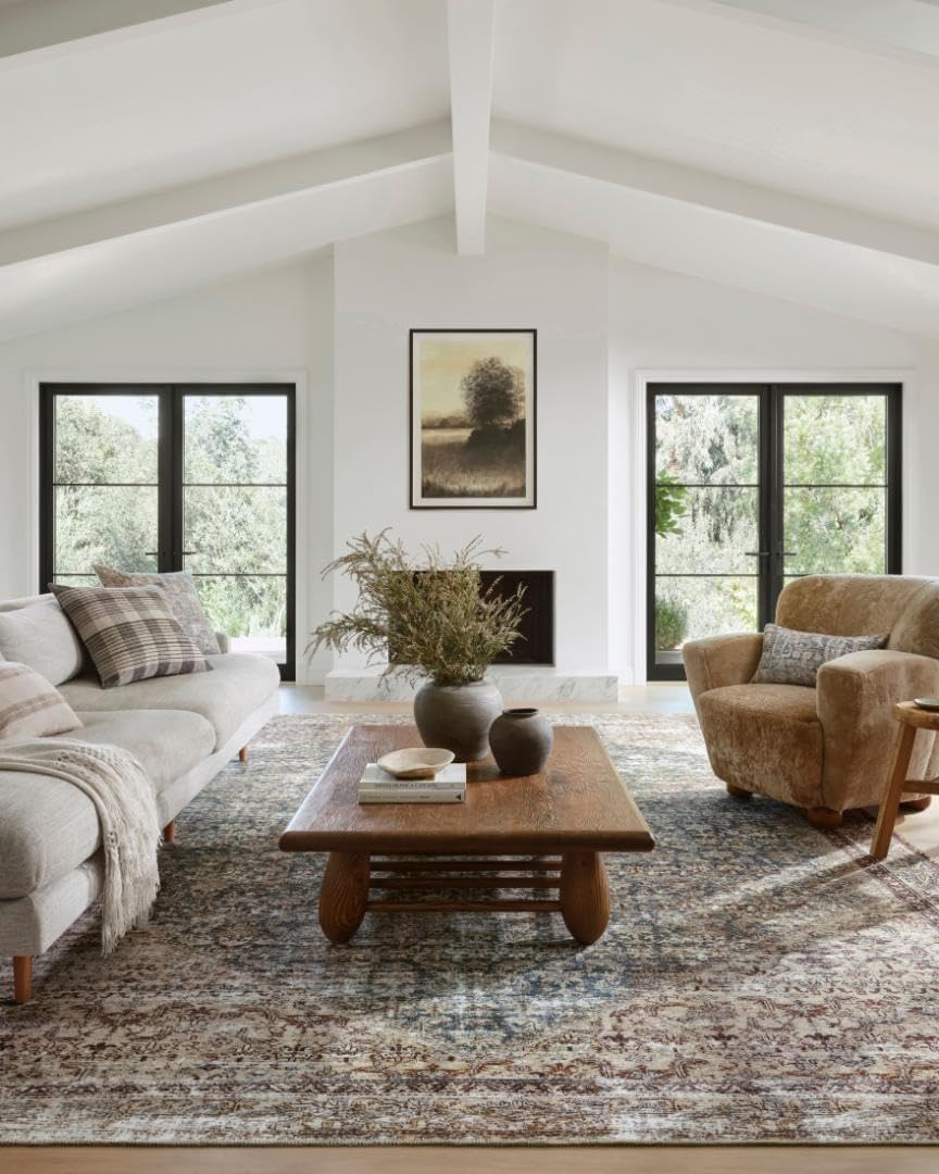 Georgie Collection Area Rug by Amber Lewis in Teal/Antique